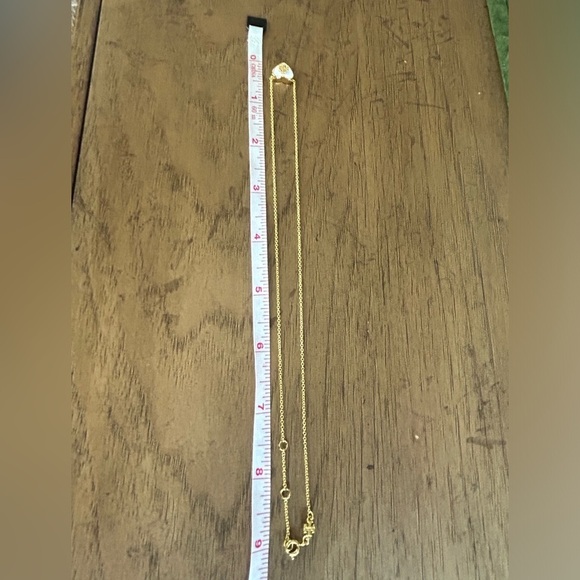 Tory Burch White Enamel Logo Heart Necklace - Picture 8 of 8